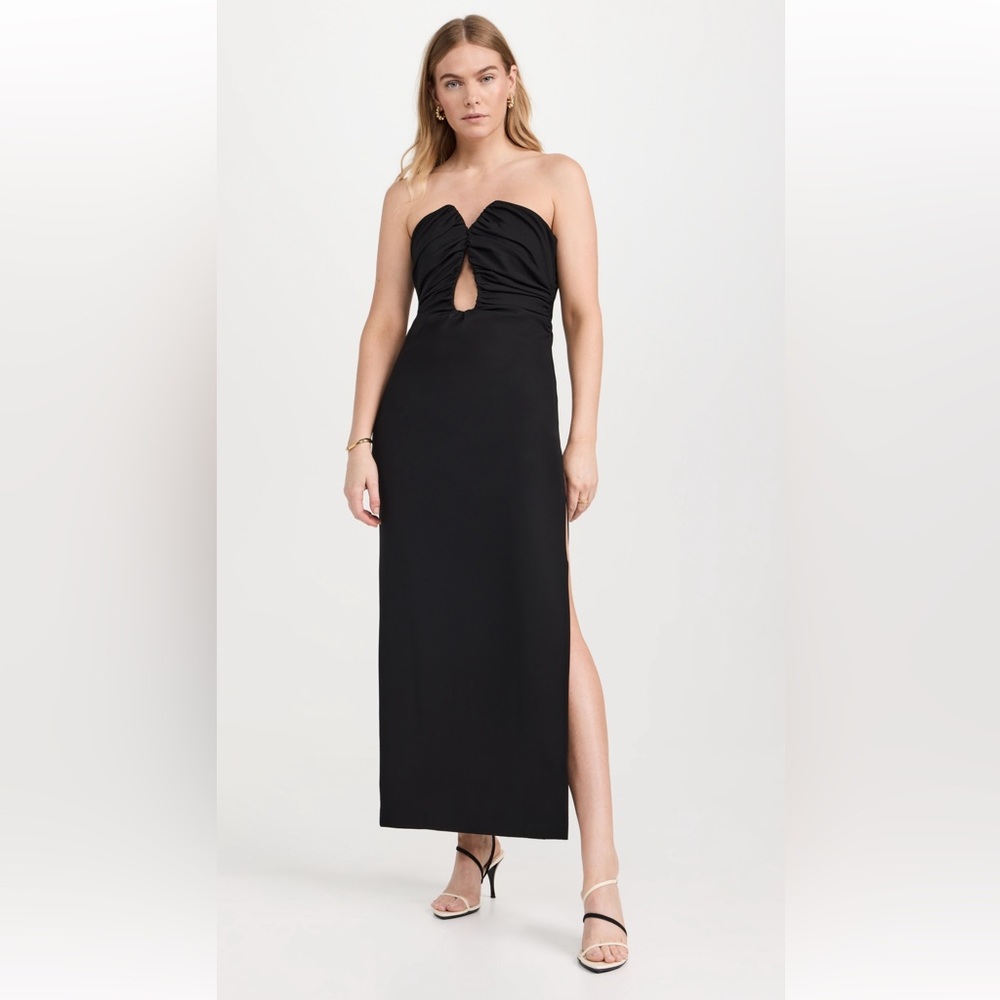Misha Dani Classic Black Strapless Dress